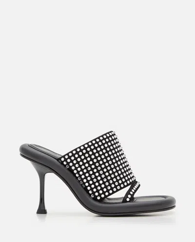 Jw Anderson 90mm Bumper Strass Mules In Black