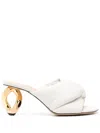 Jw Anderson Chain Heel 95mm Leather Mules In Neutrals