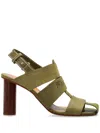 Jw Anderson 95mm Suede Fisherman Sandals In Green