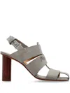 Jw Anderson 95mm Suede Fisherman Sandals In Grey