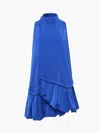 Jw Anderson A-line Ruffle Hem Mini Dress In Blue