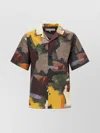 Jw Anderson J. W. Anderson Wide V-neck Short Sleeve Shirt With Abstract Print