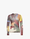 Jw Anderson J. W. Anderson Fitted Multicolored Underpinning In Printed Tulle In Red