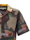 Jw Anderson J. W. Anderson Wide V-neck Short Sleeve Shirt With Abstract Print