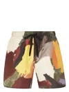 Jw Anderson Abstract-print Swim Shorts In Red