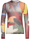 Jw Anderson J. W. Anderson Fitted Multicolored Underpinning In Printed Tulle In Red