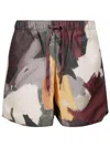 Jw Anderson Abstract-print Swim Shorts In Olive