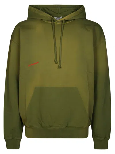 Jw Anderson Aged Logo Hoodie In Green