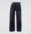 Jw Anderson Navy Twisted Workwear Jeans In Blue