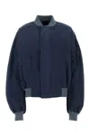 Jw Anderson Air Force Blue Cotton Bomber Jacket In Navy Blue