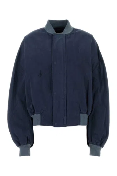 Jw Anderson Air Force Blue Cotton Bomber Jacket In Navy Blue