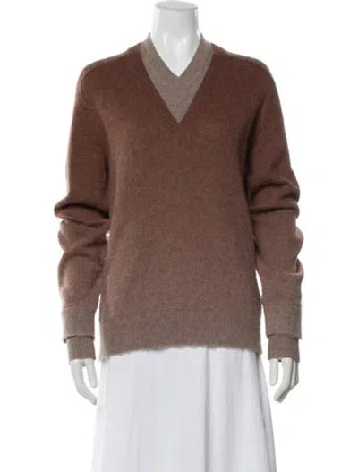 Pre-owned Jw Anderson Alpaca V-neck Sweater In Brown