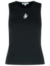 Jw Anderson J.w.anderson 'anchor Embroidery' Top In Black