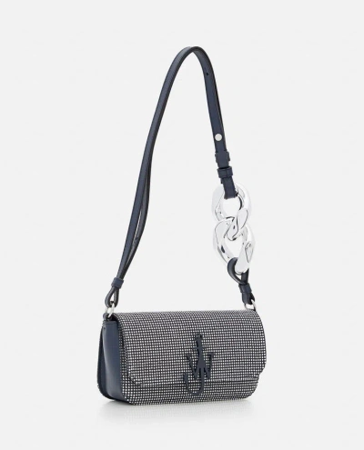 Jw Anderson Anchor Denim Strass Baguette Bag In Blue