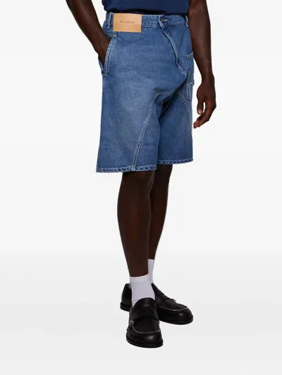 Jw Anderson Anchor-detail Denim Shorts In Blue