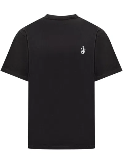Jw Anderson Anchor Embroid T-shirt In Black