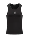 Jw Anderson Black Sleeveless Top With Logo Embroidery On The Front In Black