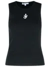 Jw Anderson J.w.anderson 'anchor Embroidery' Top In Black