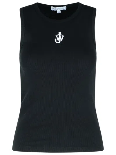 JW ANDERSON JW ANDERSON 'ANCHOR' BLACK COTTON TANK TOP