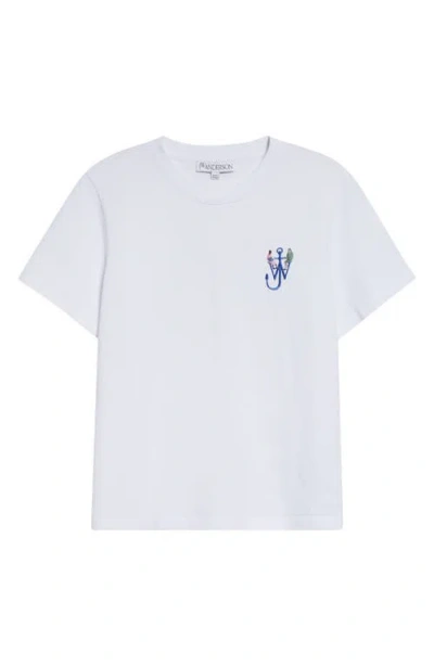 Jw Anderson J. W. Anderson White Anchor-embroidery Printed T-shirt