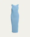 Jw Anderson J.w.anderson Logo Ribbed Dress In Sky Blue