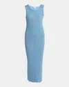 Jw Anderson J.w.anderson Logo Ribbed Dress In Sky Blue