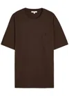 Jw Anderson Anchor Embroidered Cotton T-shirt In Brown