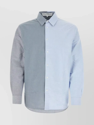 Jw Anderson Anchor-embroidered Patchwork Shirt In Multi