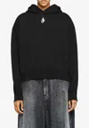Jw Anderson J. W. Anderson Cropped Black Hoodie With Subtle Branding And Relaxed Fit In Black