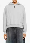 Jw Anderson Anchor Embroidered Hooded Sweatshirt In Gray