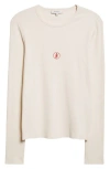 Jw Anderson Anchor Embroidery Underpinning Stretch-cotton T-shirt In Neutral