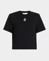 Jw Anderson Anchor Embroidered Cropped T-shirt In Black