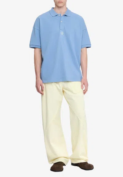 Jw Anderson Anchor Embroidered Polo T-shirt In Blue