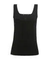 Jw Anderson Anchor-embroidered Square-neck Tank Top In Black
