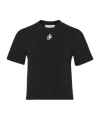 Jw Anderson Anchor Embroidered Cropped T-shirt In Black