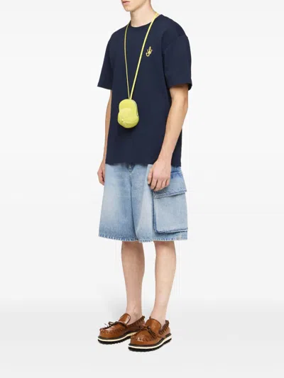 Jw Anderson Anchor-embroidered T-shirt In Blue