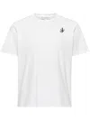 Jw Anderson Men White Crewneck T-shirt With Logo Embroidery On The Front In Cotton Man In White