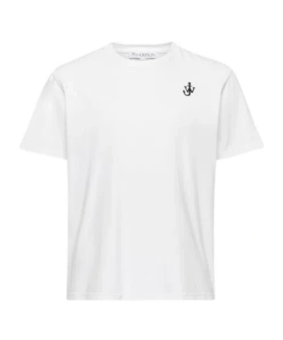 Jw Anderson Anchor-embroidered T-shirt In White