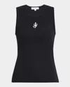 Jw Anderson J.w.anderson 'anchor Embroidery' Top In Black