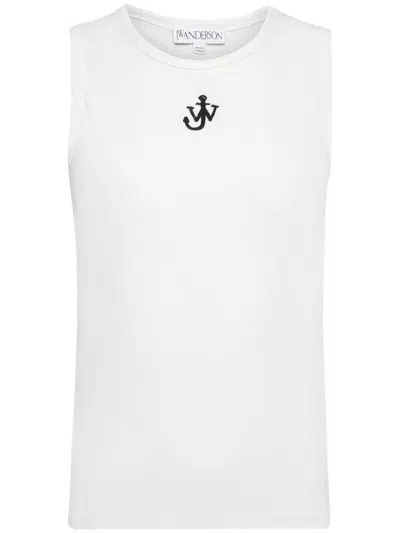 Jw Anderson Anchor-embroidered Top In White