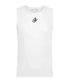 Jw Anderson Crew Neck Ribbed Sleeveless Top Straight Hem In White