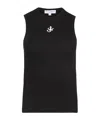 Jw Anderson J. W. Anderson Anchor Fitted Ribbed Top In Black