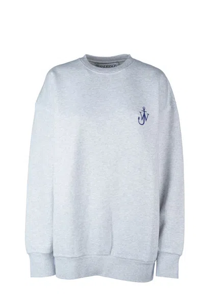 Jw Anderson Knitwear With Crew Neck And Graphic Print In Grey