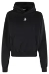 Jw Anderson Cropped Black Hoodie With Subtle Branding And Relaxed Fit In Black