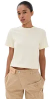 Jw Anderson Anchor Embroidery Cropped T-shirt Buttermilk In Yellow