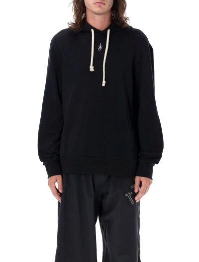 Jw Anderson Anchor Embroidery Hoodie In Black