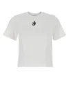 Jw Anderson Mens White Anchor-embroidery Crop Cotton-jersey T-shirt In White