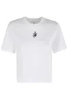 Jw Anderson Anchor Embroidery Panelled Cropped Tshirt In White