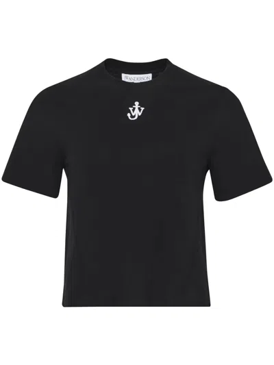 Jw Anderson Anchor Embroidery Pannelled Cropped Shirt