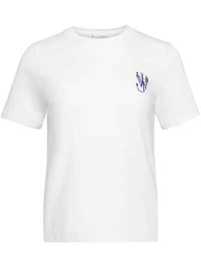 JW ANDERSON ANCHOR-EMBROIDERY PRINTED T-SHIRT